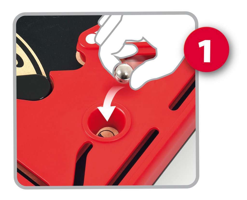 BRIO 34017 Pinball Game - Classic Vintage Arcade Style | Engaging Brain Game for Kids and Adults | Ideal Gift for Ages 6 and Up, Red