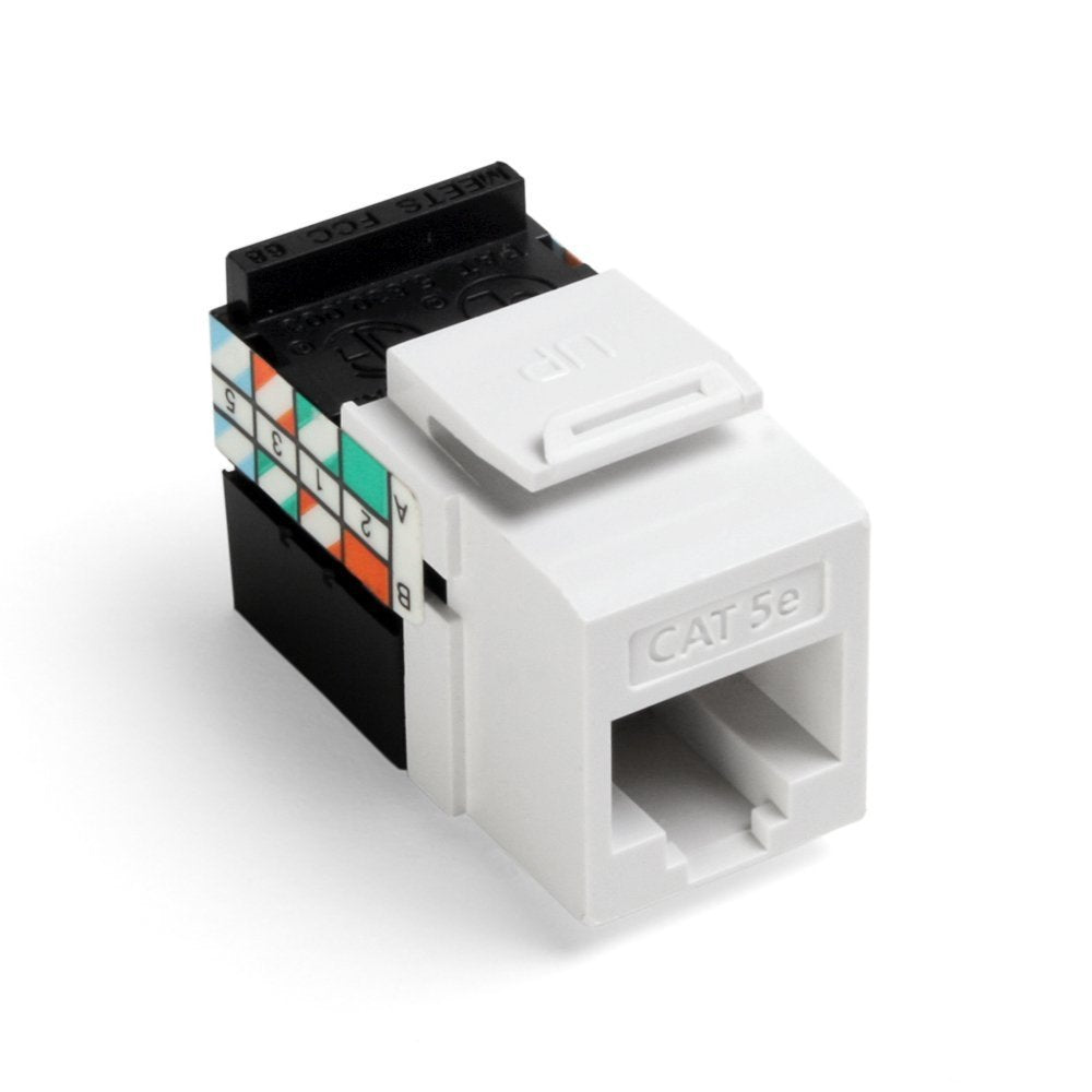 Leviton 5G108-RW5 GigaMax 5E QuickPort Connector, Cat 5E, White