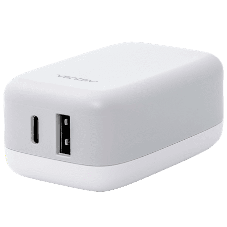 Ventev - 27w Dual Usb C And Usb A Wall Charger - White