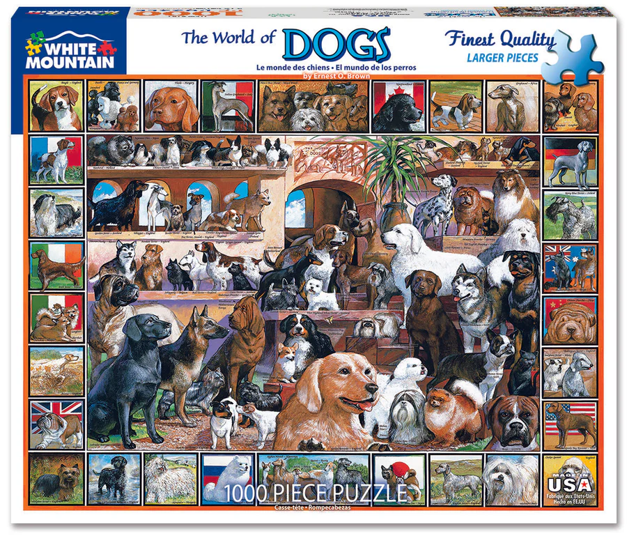 White Mountain Puzzles World of Dogs - 1000 Piece Jigsaw Puzzle