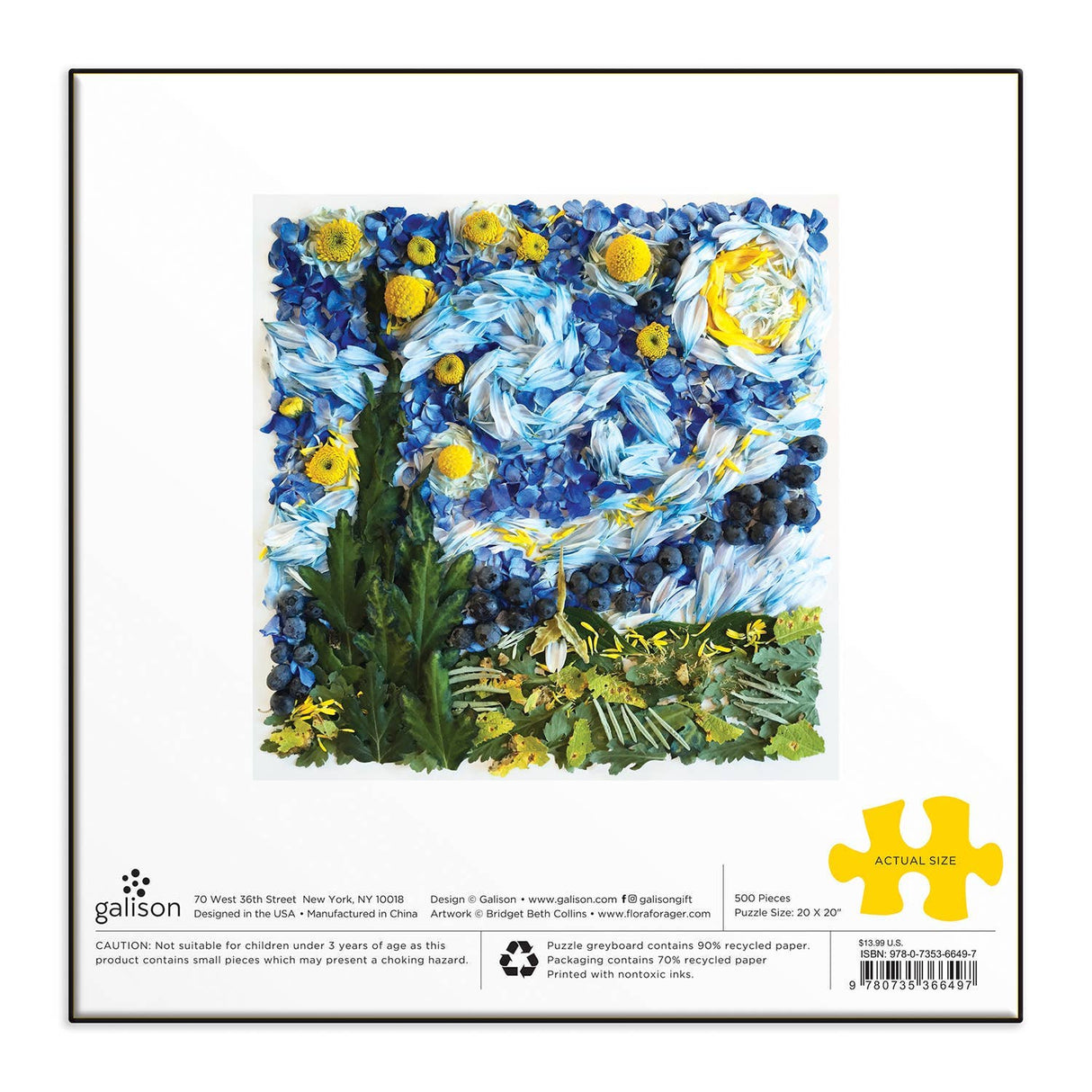 Galison - Starry Night Petals 500 Piece Puzzle