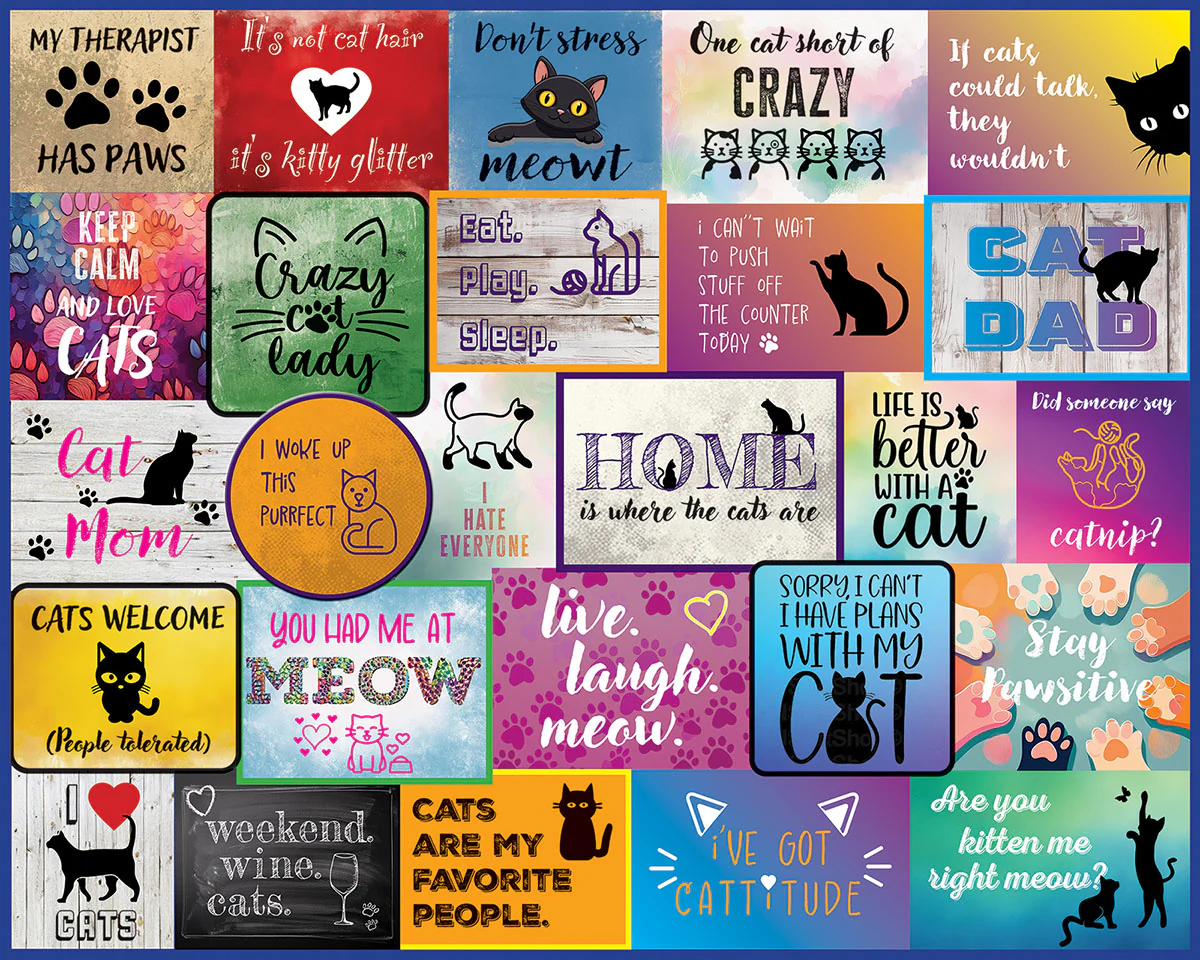 White Mountain Puzzles - I Love Cats - 1000 Piece Jigsaw Puzzle