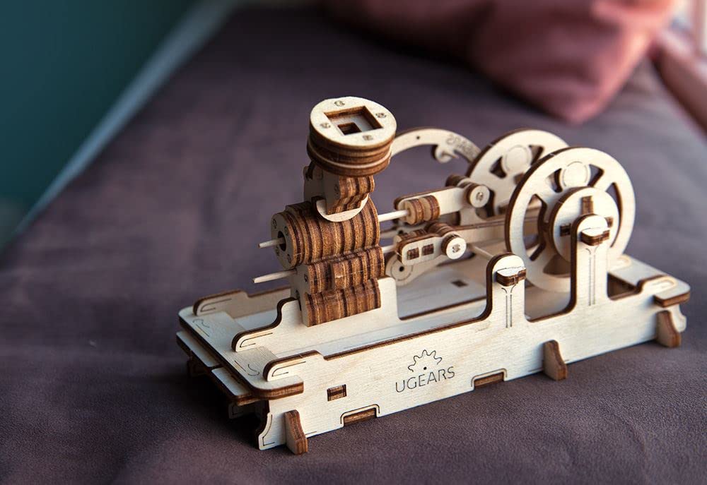UGEARS Engine 3D Wooden Puzzle Brain Teaser Construction Set for Teens and Adults