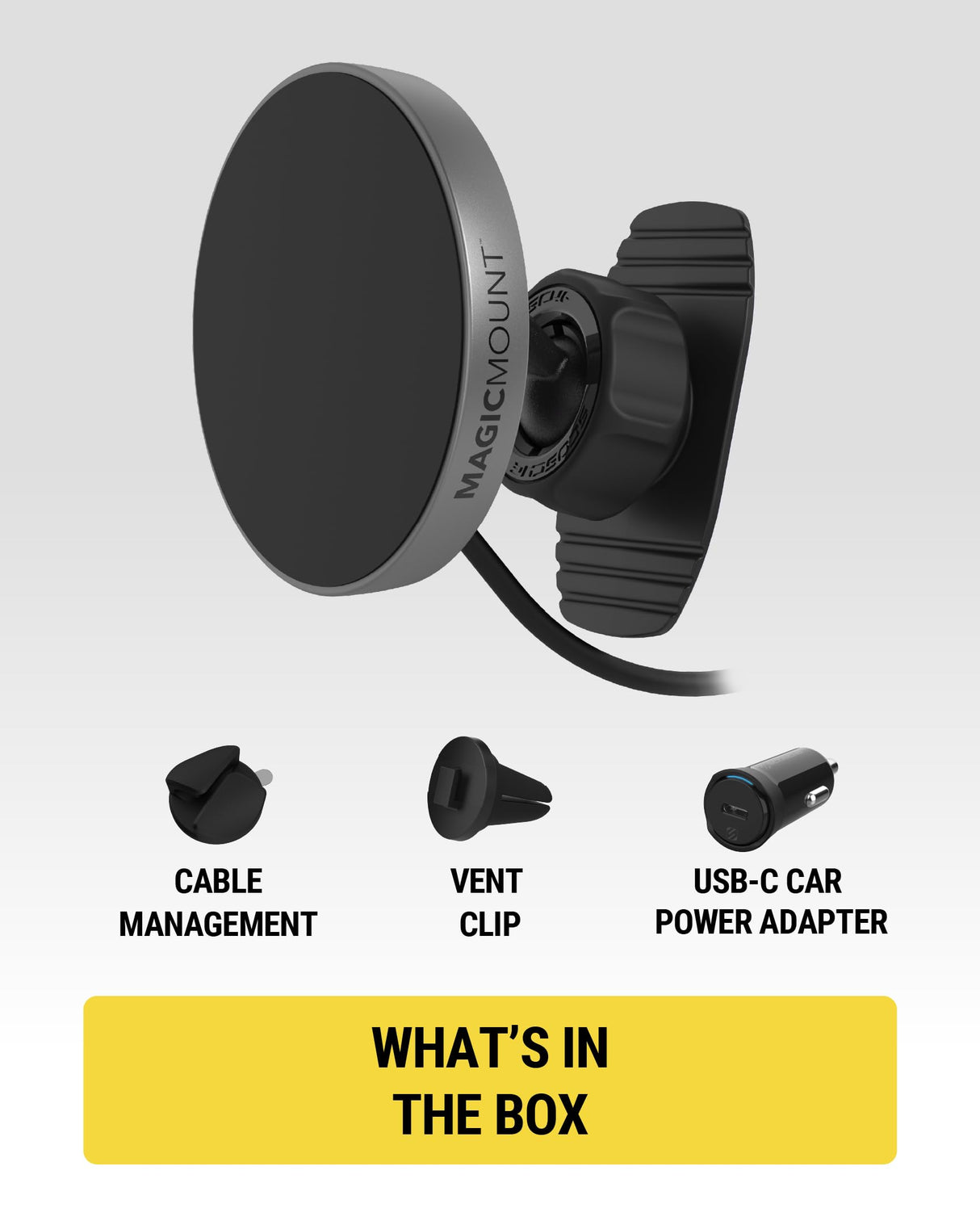 Scosche MagicMount Charge Pro Qi2 MagSafe Car Mount Charger