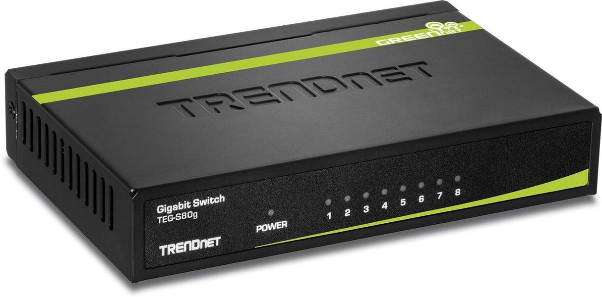 TRENDNET TEGS80G 8 PORT GIGABIT GREENNET SWITCH (METAL)