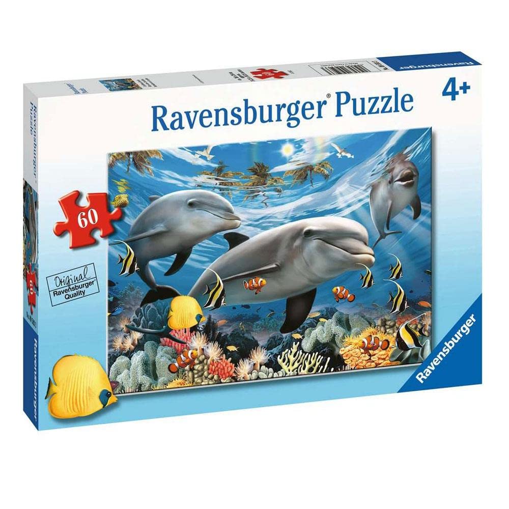 Ravensburger Caribbean Smile - 60 Piece Jigsaw Puzzle for Kids | Unique Piece Design | Anti-Glare Surface | Skill-Building, Fun Activity
