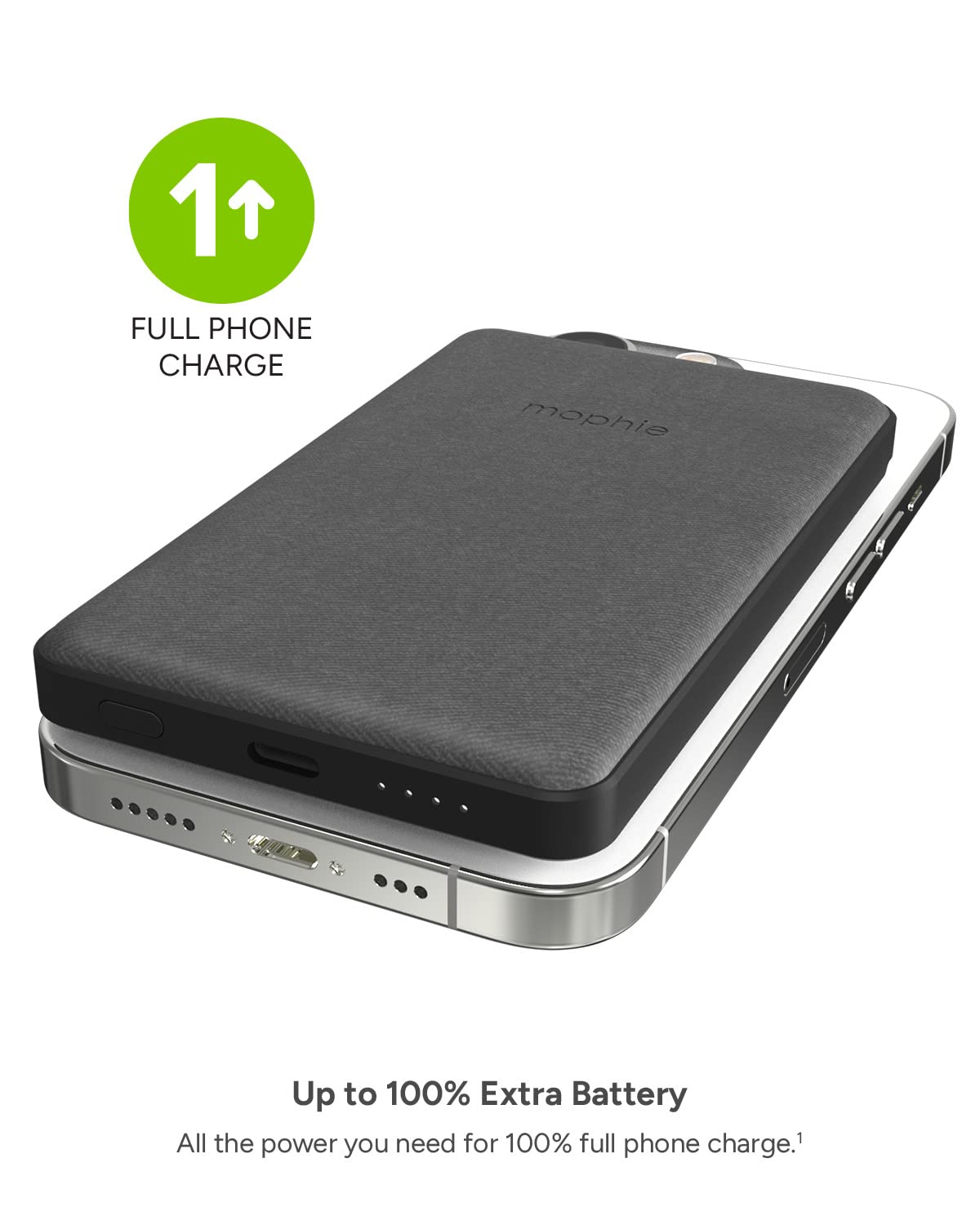 Mophie - Snap Plus Magsafe Juice Pack Mini Wireless Charging Power Bank 5,000 Mah - Black