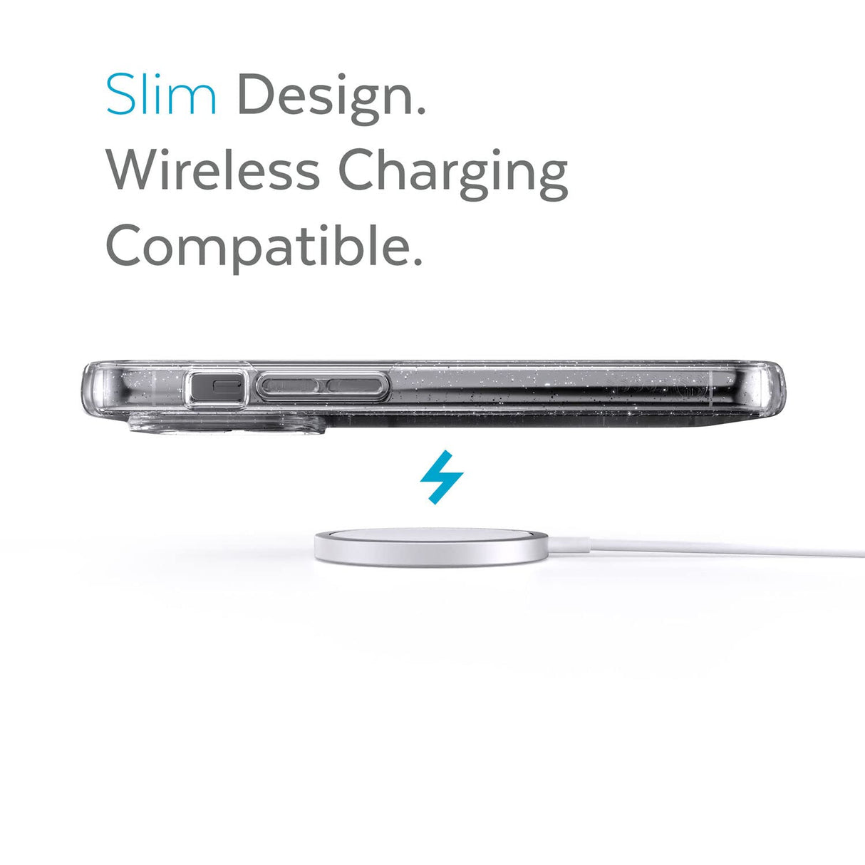 Speck Presidio Perfect Clear Case iPhone 13 Pro Drop Protect Platinum Glitter