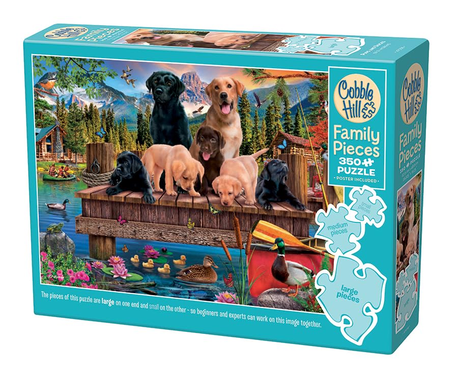 Cobble Hill - Pups and Ducks - Family Piece's 350 Puzzle