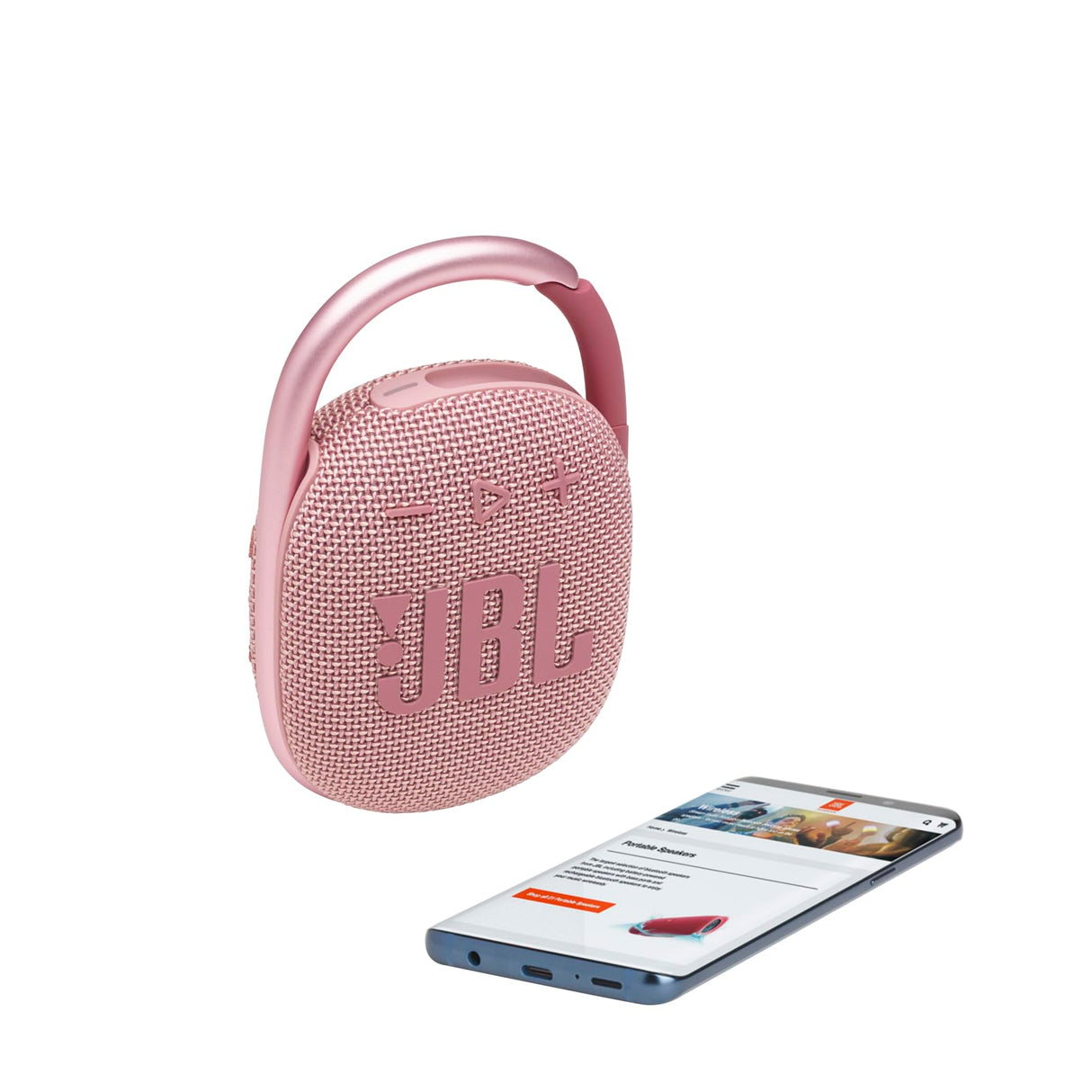 JBL Clip 4 - Portable Mini Bluetooth Speaker, big audio and punchy bass, integrated carabiner, IP67 waterproof and dustproof, 10 hours of playtime, speaker for home, outdoor and travel (Pink)