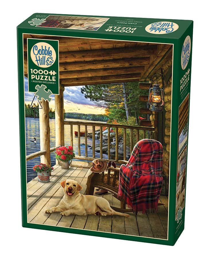 Cobble Hill 1000 Piece Puzzle - Cabin Porch - Sample Poster Included