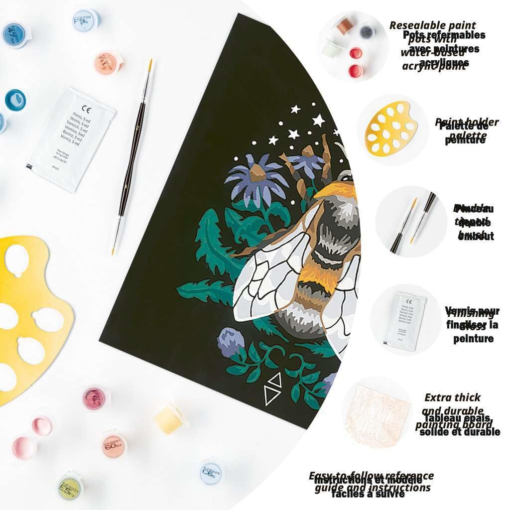 Ravensburger CreArt Pixie Cold: Bee Paint by Numbers Kit for Adults - 23512 - Painting Arts and Crafts for Ages 12 and Up