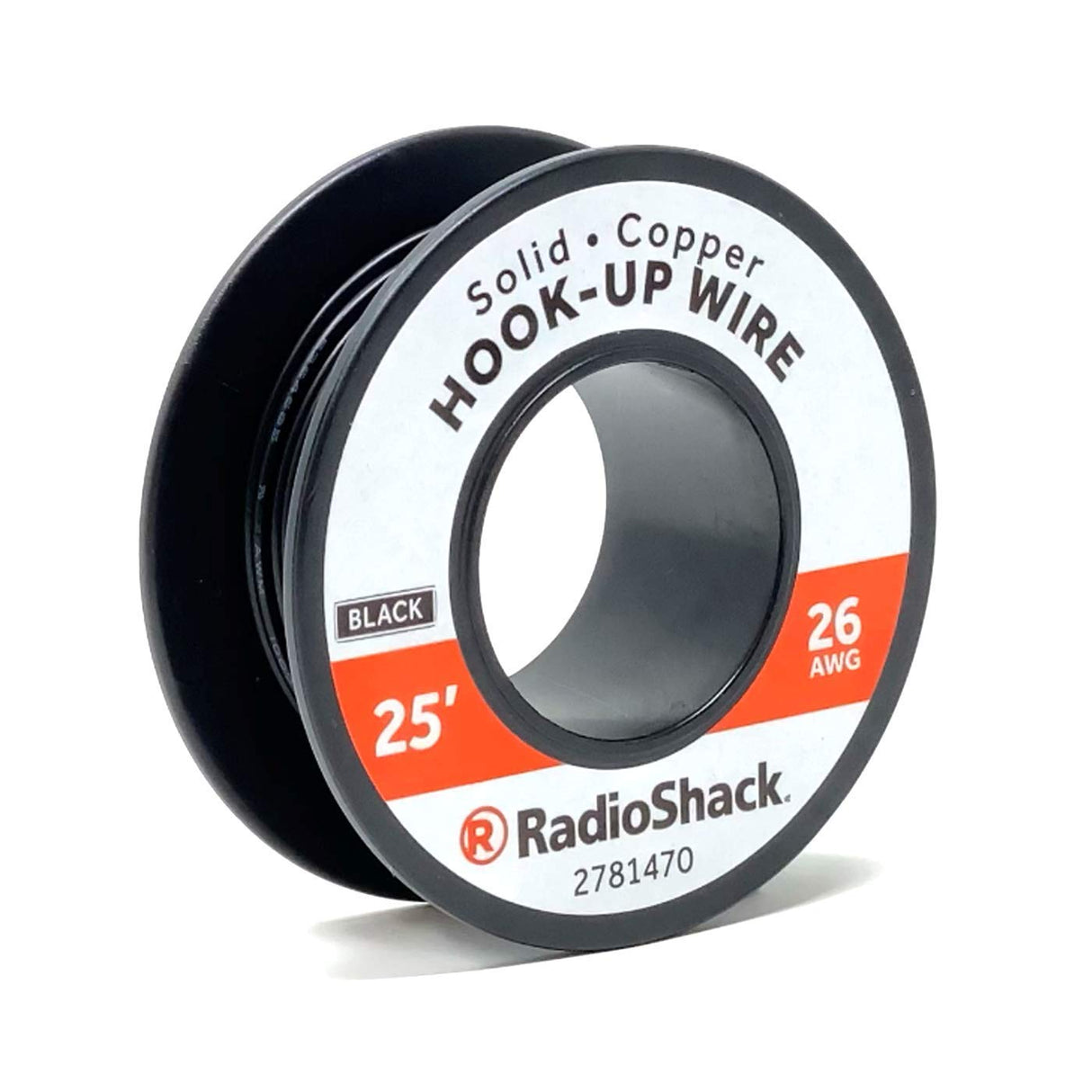 2781465: 26 AWG SOLID COPPER HOOK-UP WIRE - BLACK / 25'