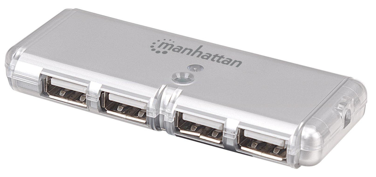 Manhattan 4-Port Hi-Speed USB Pocket Hub - Silver (160599)