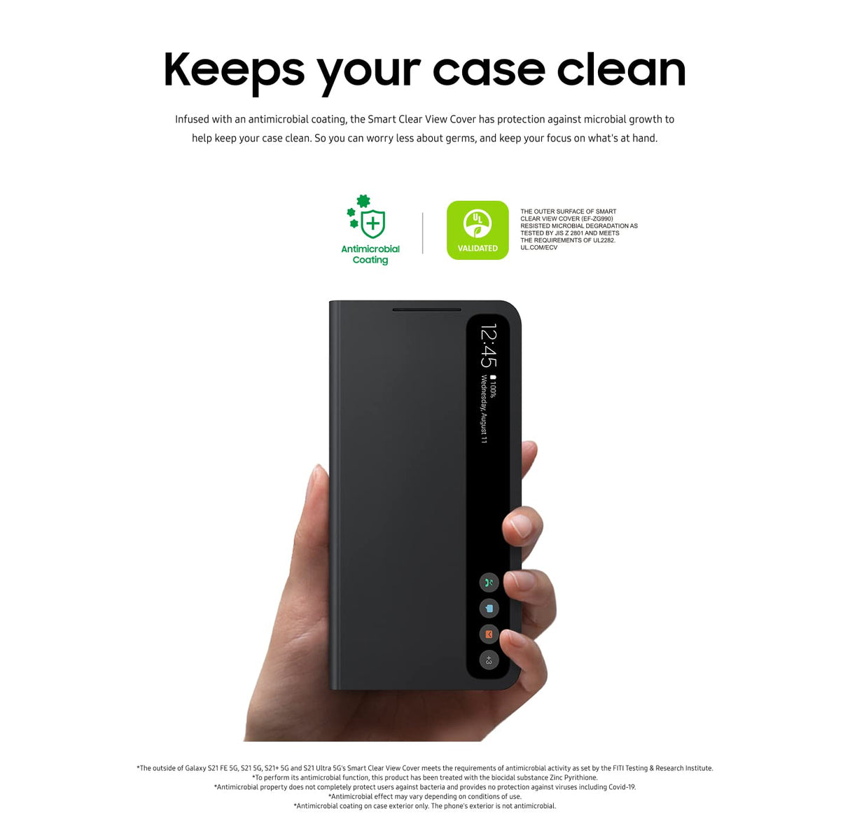 SAMSUNG - S VIEW CASE FOR SAMSUNG GALAXY S21 FE 5G - BLACK