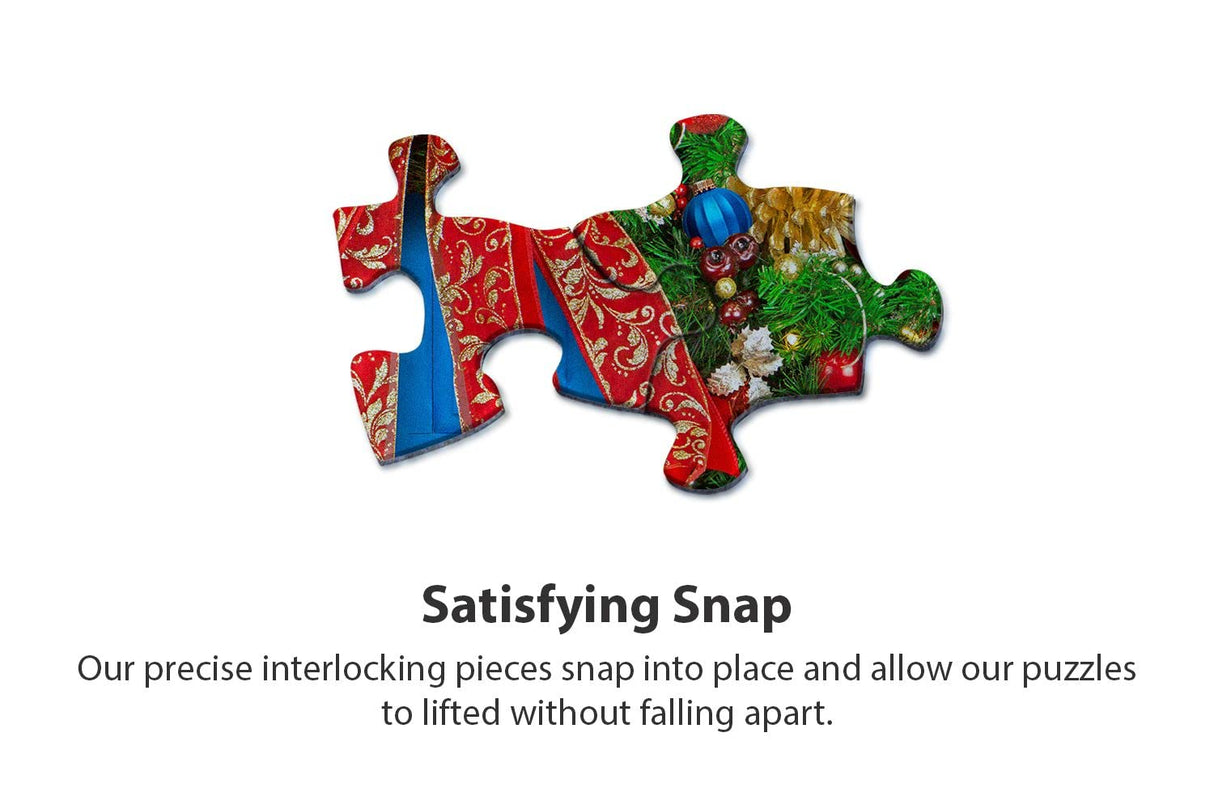 Springbok 500 Piece Round Jigsaw Puzzle Holiday Wreath