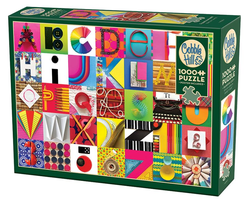 Cobble Hill 1000 Piece Puzzle - Found Alphabet - Sample Poster Included