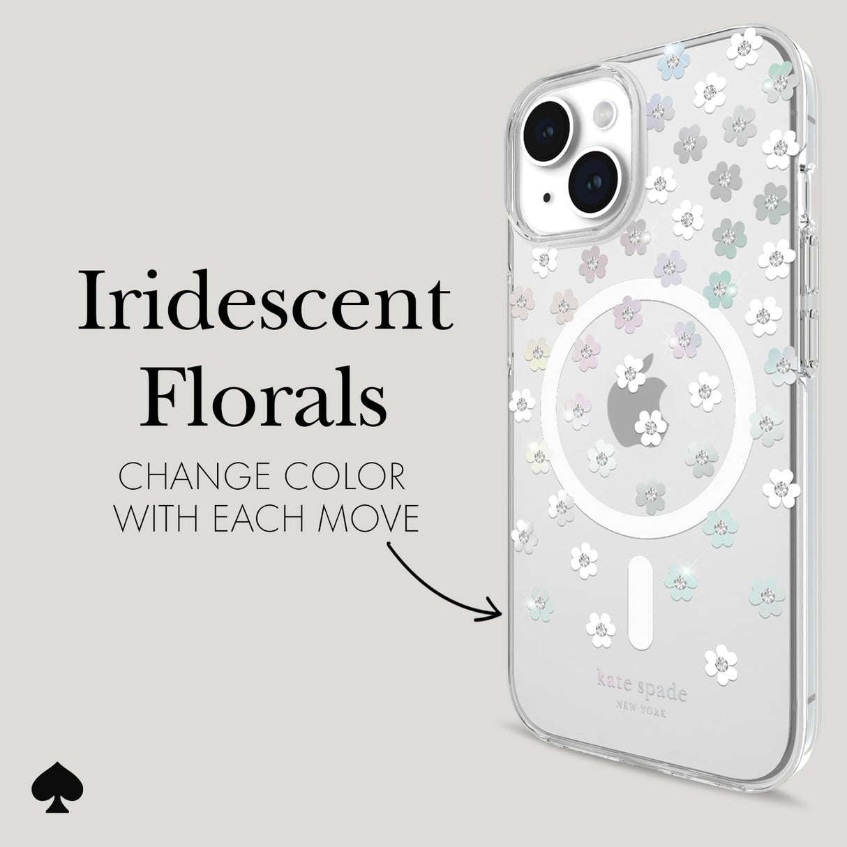 Kate Spade New York iPhone 15 Case / iPhone 14 Case / iPhone 13 Case, Compatible with MagSafe - Scattered Flowers