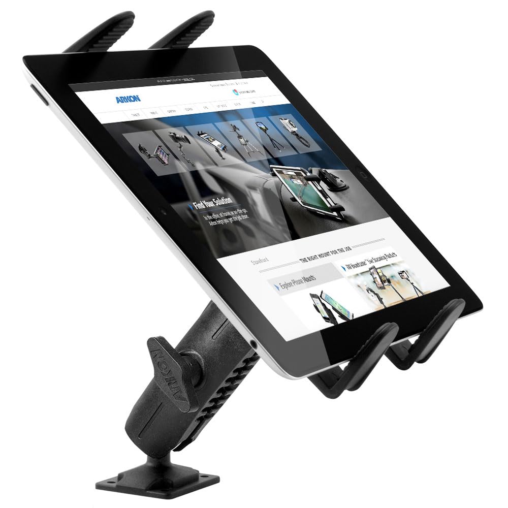 ARKON Mounts - Heavy Duty Drill Base Tablet Mount | Fits iPad and Samsung Tablets