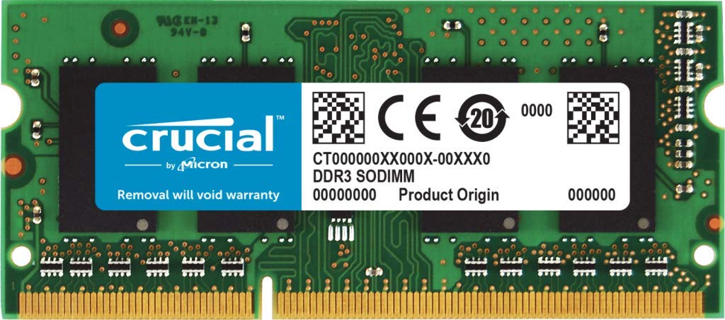 Crucial DDR3L 1600 MT/S (PC3 – 12800) GB CL11 SODIMM 204pin 1.35 V/1.5 V For Laptop Memory ct51264bf160b