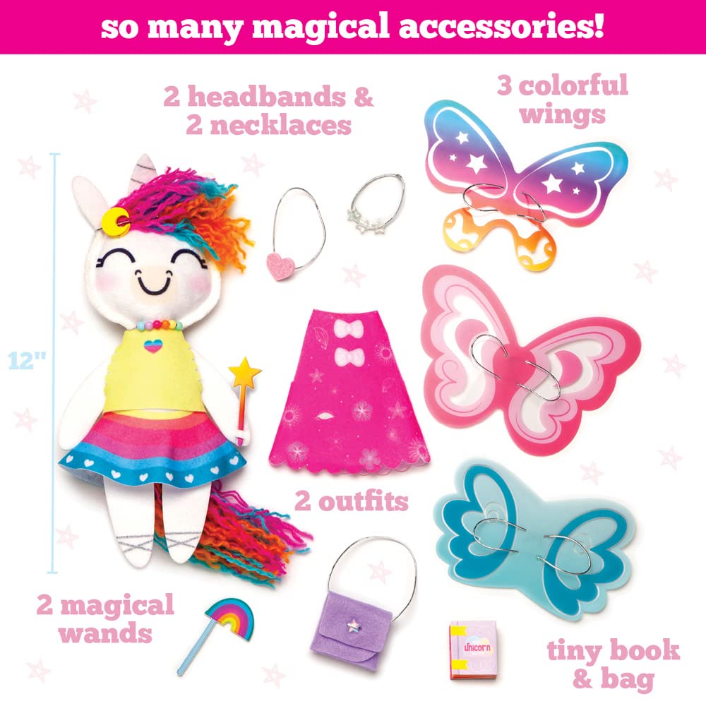 Craft-tastic —Make a Unicorn Friend Craft Kit — Learn to Make Easy-to-Sew Stuffie with Clothes & Accessories — Ages 4+