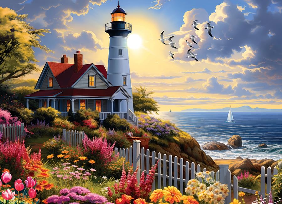 Cobble Hill 500 Piece Puzzle -To The Lighthouse- Sample Poster Included