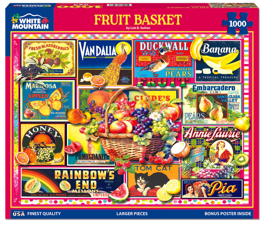White Mountain - Fruit Basket - 1000 Piece Jigsaw Puzzle
