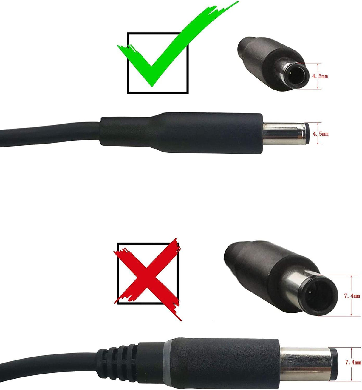 Dell Inspiron Laptop Charger Genuine 65W watt 4.5mm tip AC Power Adapter for Inspiron 13 14 15 3000 5000 7000 Series 5558 5755 3147 7348-2in1 5555 5559 0G6j41 0MGJN with Power Cord