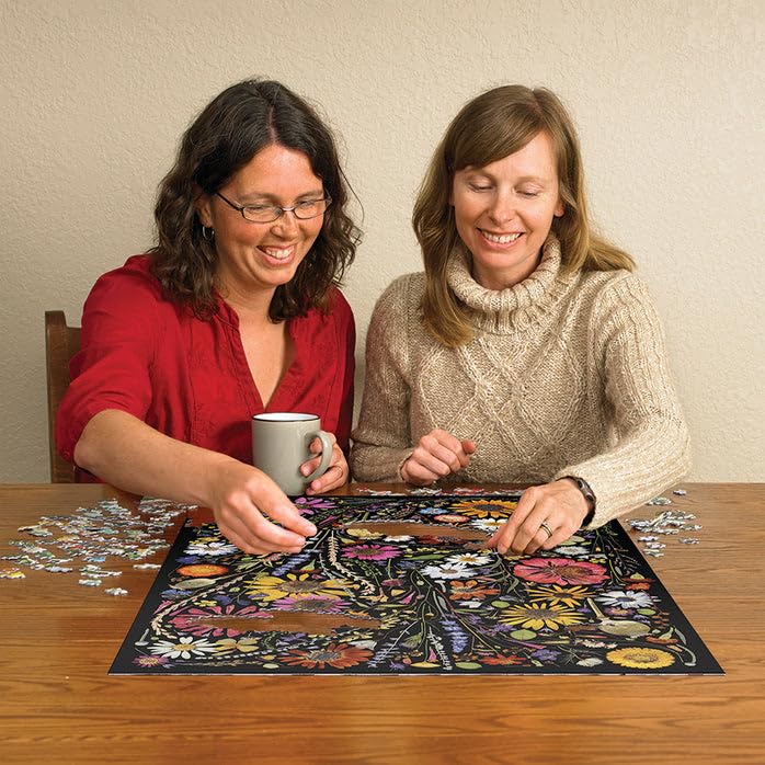 Cobble Hill 1000 Piece Puzzle - Flower Press: Happiness - Sample Poster Included
