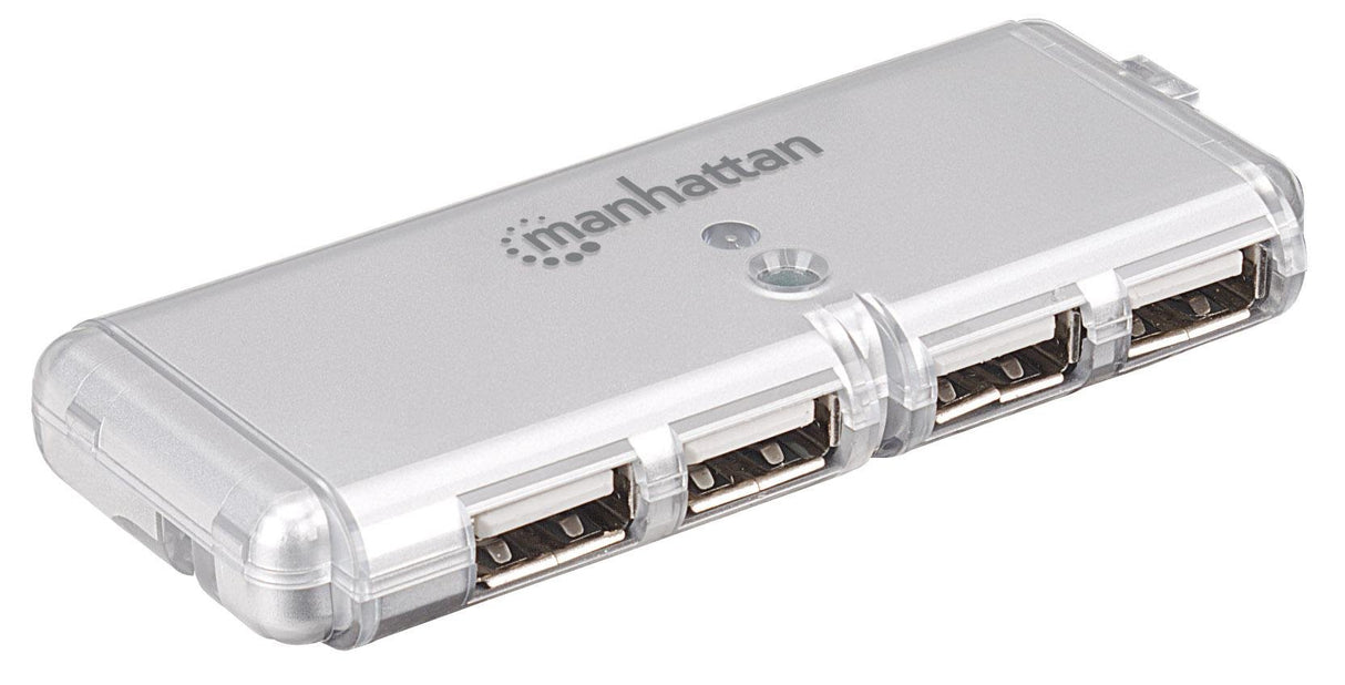 Manhattan 4-Port Hi-Speed USB Pocket Hub - Silver (160599)