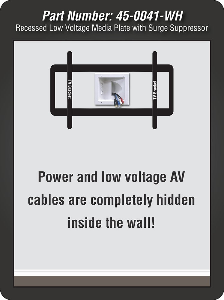 1 GANG RECESSED CABLE PLATE WHITE
