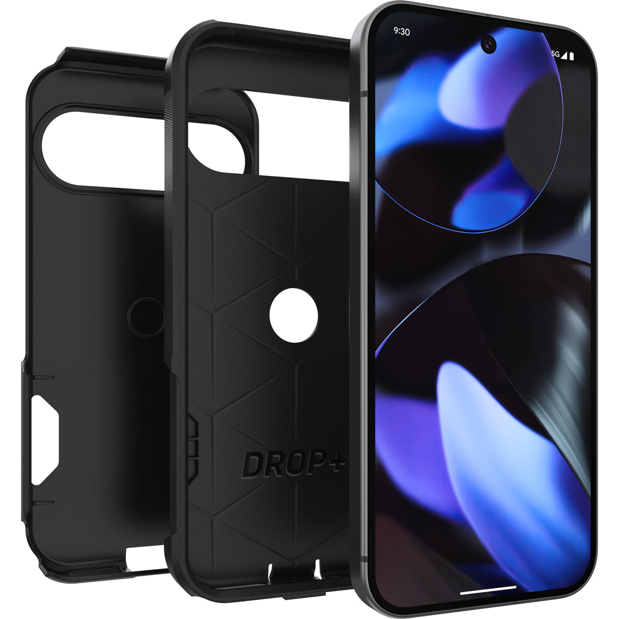OtterBox Google Pixel 9 & 9 Pro Commuter Series Case - Black, Ultra-Sleek, Wireless Charging Compatible, Raised Edges Protect Camera & Screen