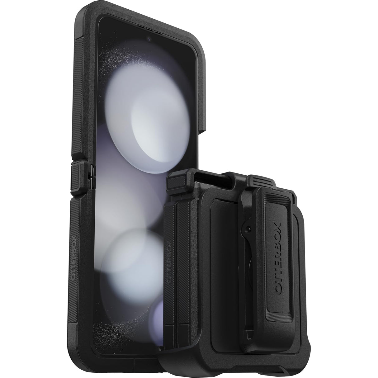 OtterBox Galaxy Z Flip5 Defender Series XT Case - Black, screenless, Rugged Hinge Protection, Lanyard Attachment, PowerShare and Wireless Charging Compatible