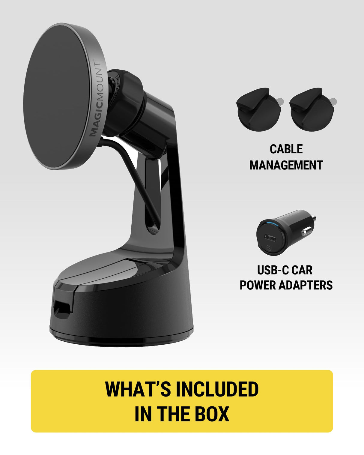 Scosche MPQMRWD-SP MagicMount Charge Pro Qi2 MagSafe Car Mount Charger, 15W Fast Magnetic Wireless Charging Phone Holder for Dashboard/Windshield Compatible with iPhone 16/15/14/13/12 Pro, Pro Max