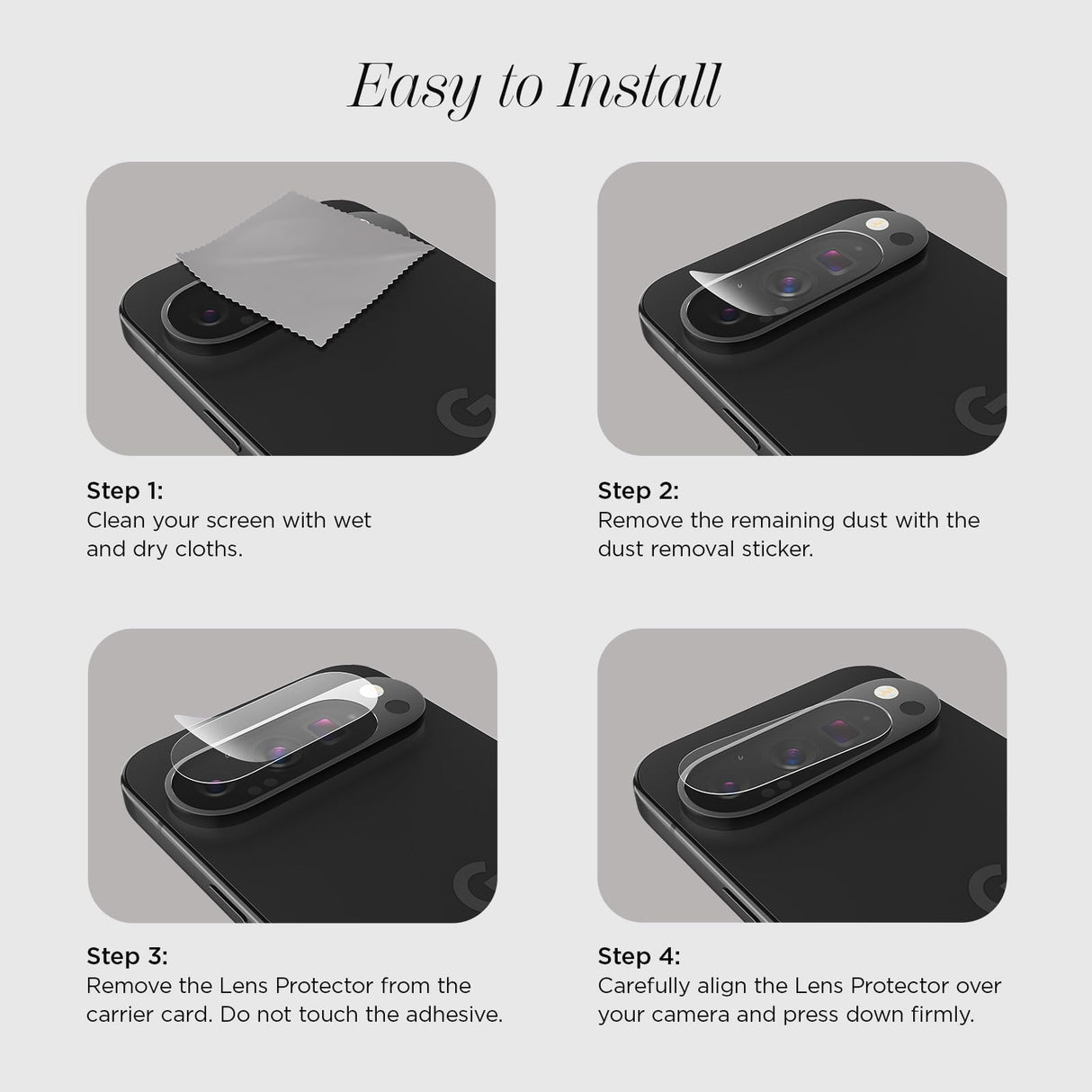 Case-Mate - Camera Lens Glass Protector for Google Pixel 9 Pro - Clear