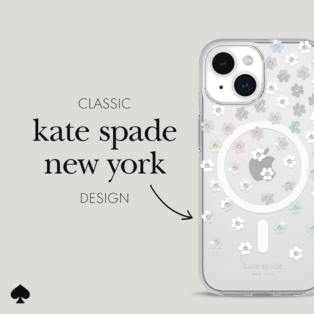 Kate Spade New York iPhone 15 Case / iPhone 14 Case / iPhone 13 Case, Compatible with MagSafe - Scattered Flowers