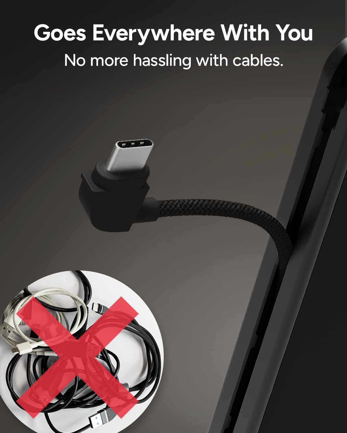 mophie Powerstation Plus Mini 5,000mAh Power Bank - Has Integrated USB-C Cable, Fast Charging for Smartphones, Tablets, and iPhones