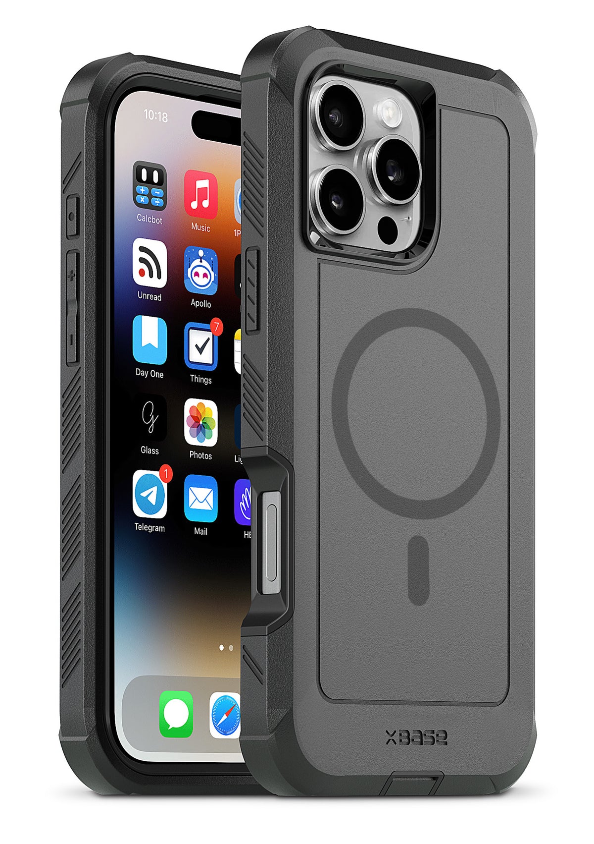 IPHONE 16 PRO MAX XBASE BOULDER MAGSAFE HEAVY-DUTY CO-MOLDED RUGGED CASE BLACK