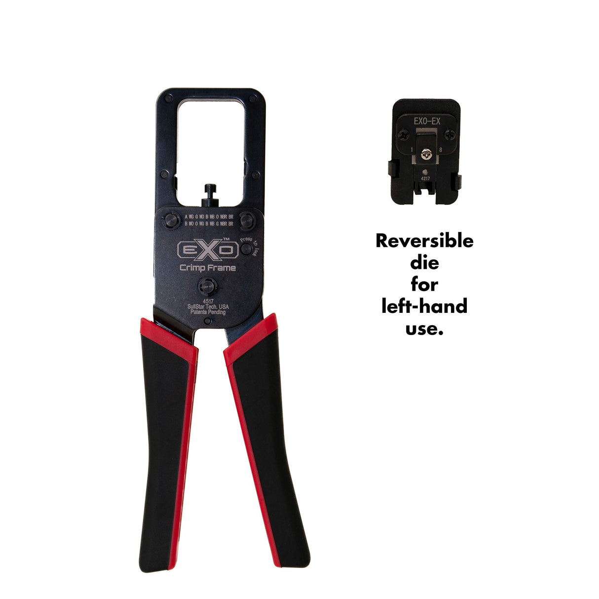 Platinum Tools 100061C EXO Crimp Frame with EXO-EX Die Set for ezEX-RJ45 Connectors