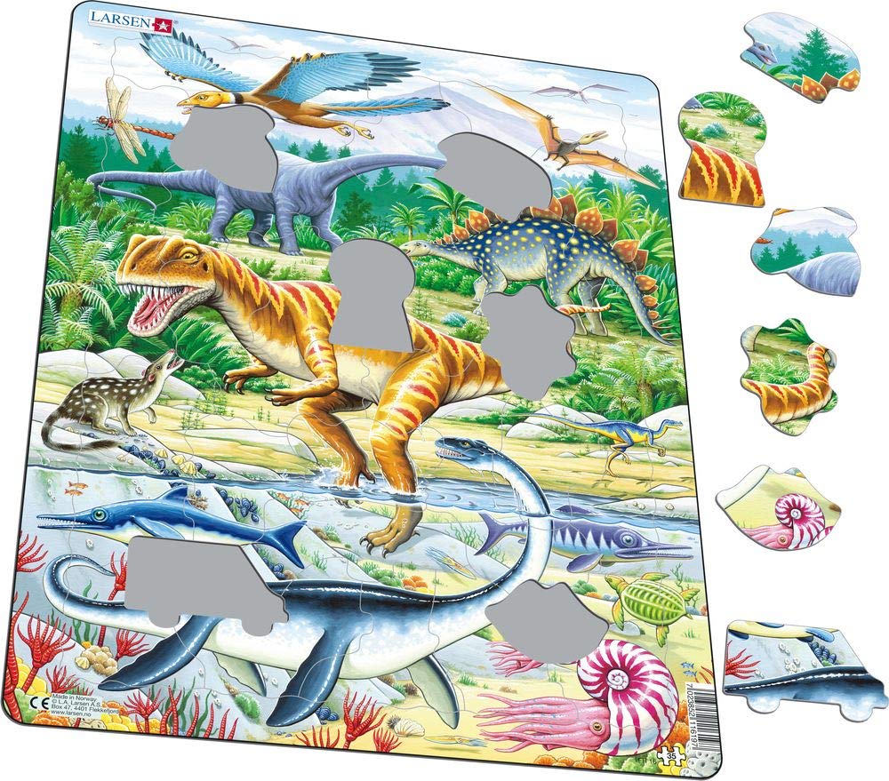 Larsen Puzzles Dinosaur 35 Piece Children'S Jigsaw Puzzle