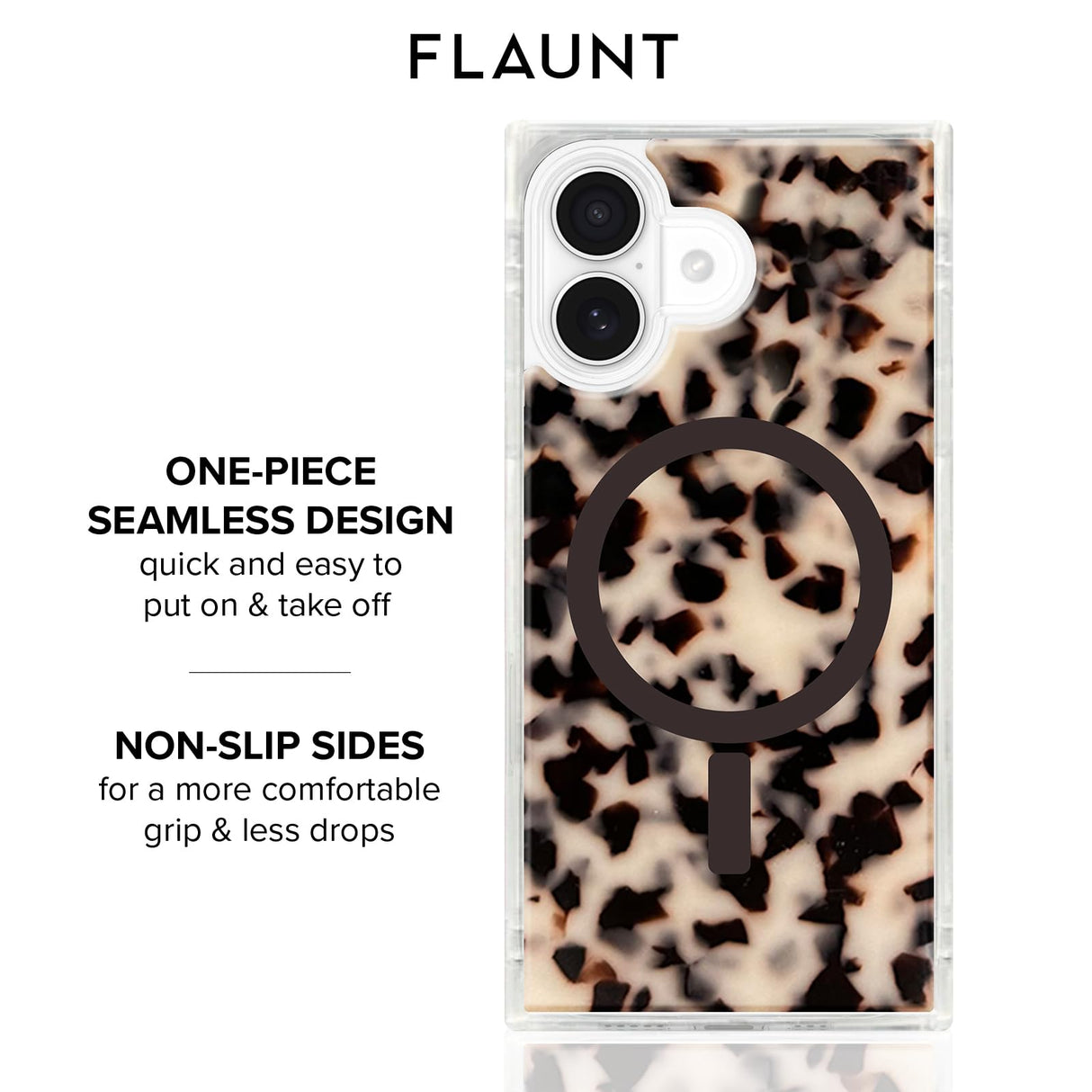 Flaunt - Square MagSafe Case for Apple iPhone 17 - Blonde Tortoise Shell