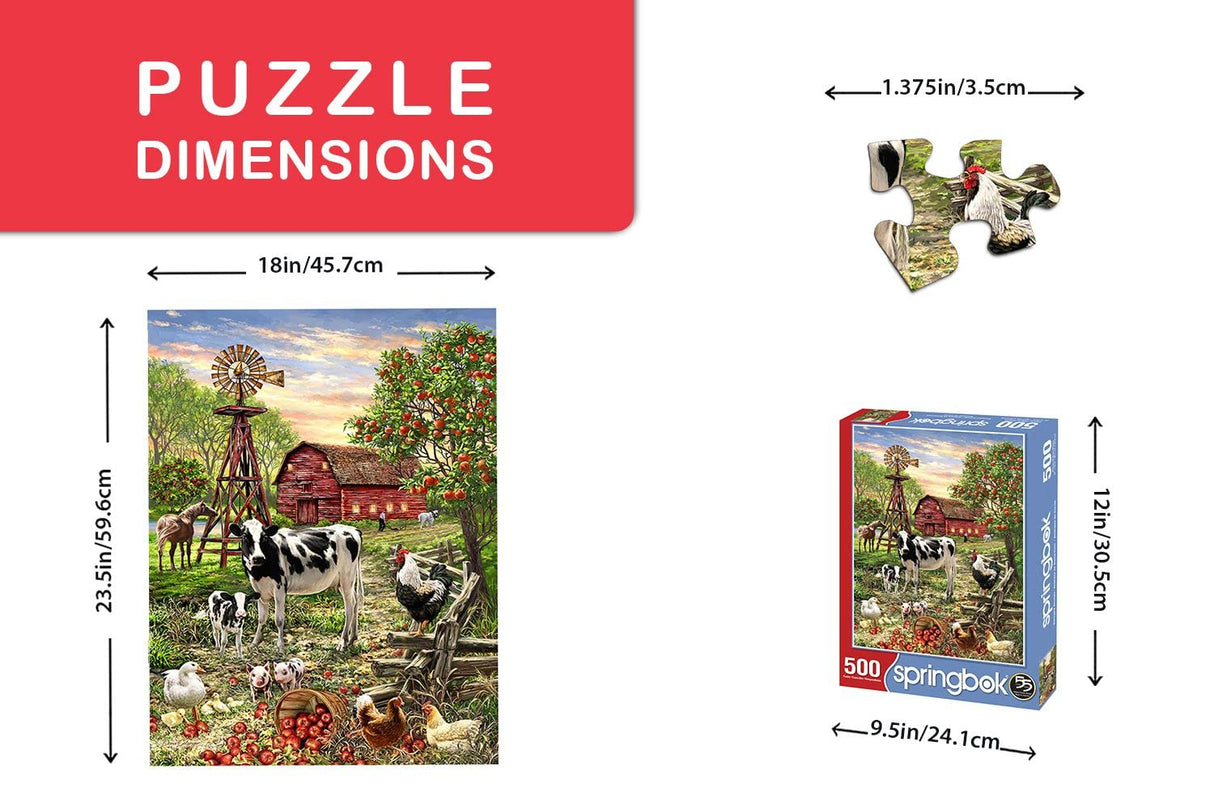 Springbok 500 Piece Jigsaw Puzzle Barnyard Animals