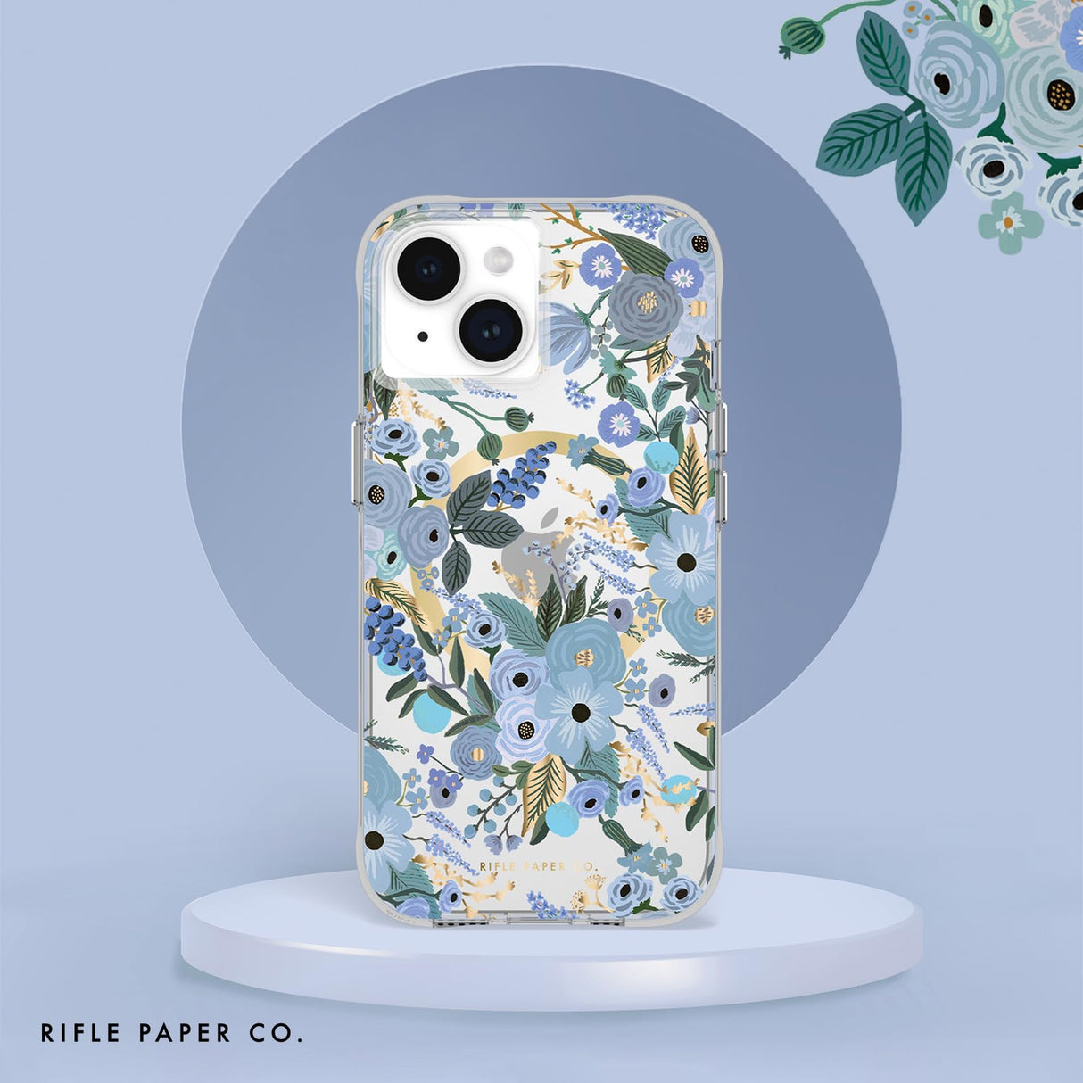 IPHONE 15 RIFLE PAPER CO. CASE WITH MAGSAFE - GARDEN PARTY BLUE