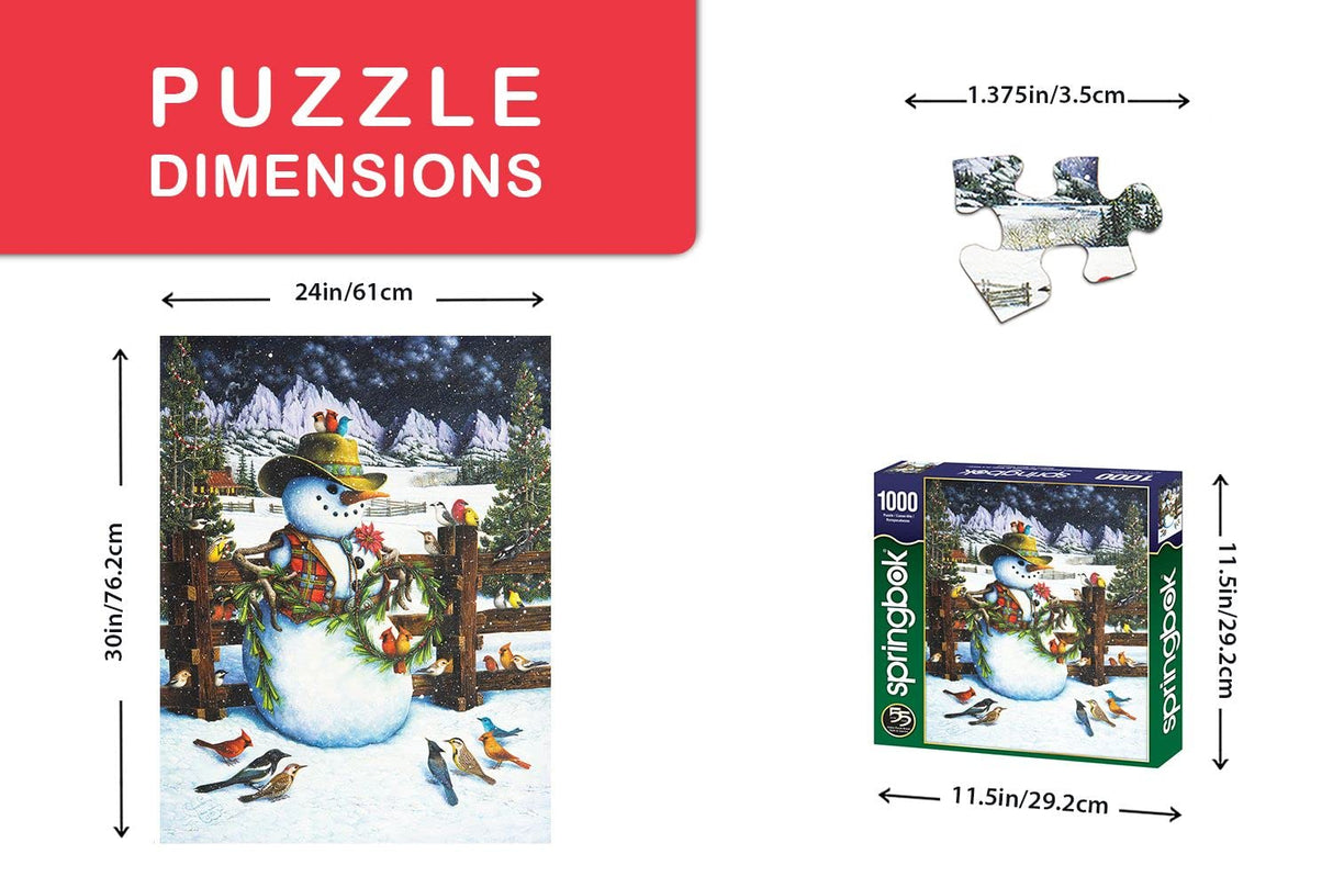 Springbok 1000 Piece Jigsaw Puzzle Western Snowman