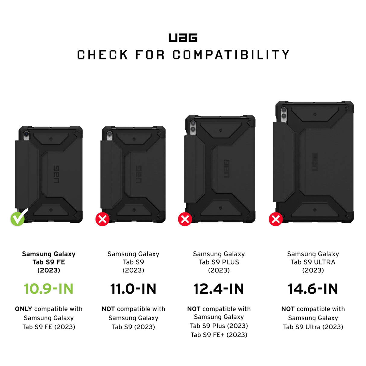 SAMSUNG GALAXY TAB S9 FE URBAN ARMOR GEAR METROPOLIS SE CASE (UAG) - BLACK