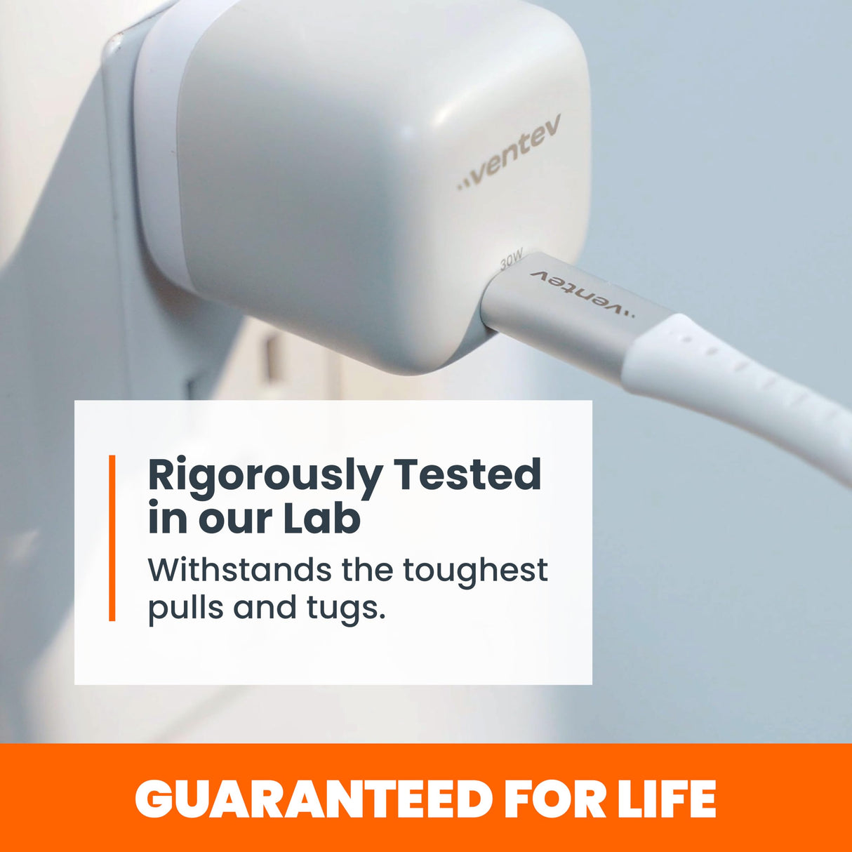 Ventev - 30w Pd Pps Mini Usb C Wall Charger And Usb C To Usb C Cable 3.3ft - White