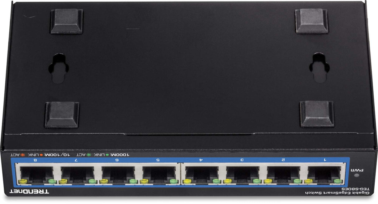 Used TRENDnet 8-Port Gigabit EdgeSmart Switch, 8 x Gigabit Ports, 16Gbps Switch Capacity, Ethernet Network Desktop Switch, Managed Gigabit Switch, Metal, Fanless, Lifetime Protection, Black, TEG-S80ES