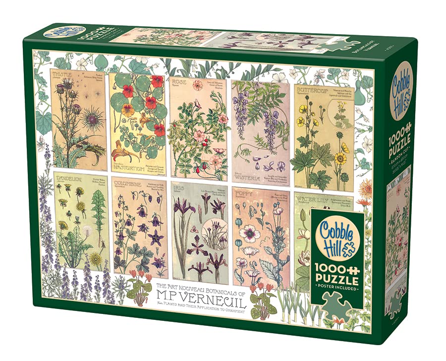 Cobble Hill 1000 Piece Puzzle - Botanicals by Verneuil - Sample Poster Included