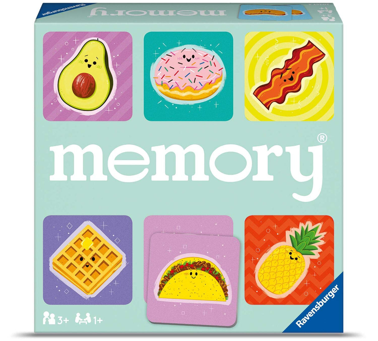 Ravensburger Foodie Favorites Memory Game - Quick & Engaging Matching Game | Enhances Focus & Memory Skills | Fun Food Illustrations | Ideal for Kids and Family Fun