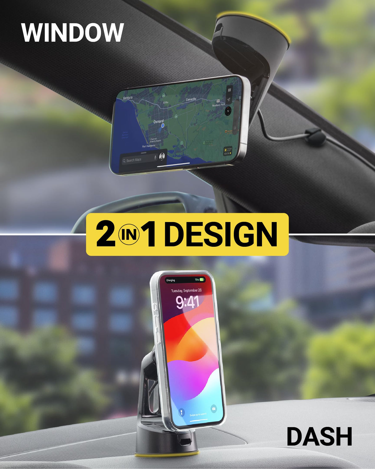 Scosche MPQMRWD-SP MagicMount Charge Pro Qi2 MagSafe Car Mount Charger, 15W Fast Magnetic Wireless Charging Phone Holder for Dashboard/Windshield Compatible with iPhone 16/15/14/13/12 Pro, Pro Max